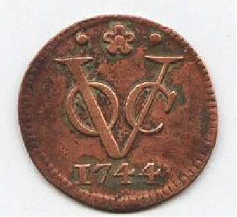 Coin minted by the Dutch East India Company.